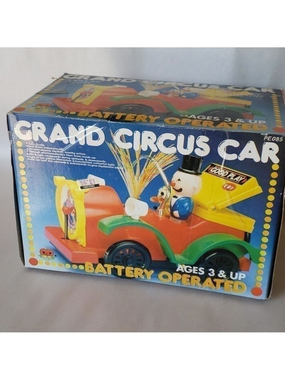 Vintage Grand Circus Action Toy Clown Car Battery Operated circa 1970 Apple Toys